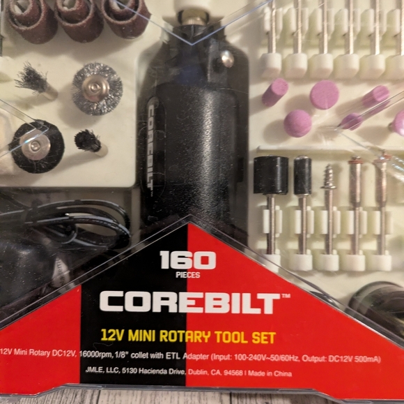 160-Piece 12V Mini Rotary Tool Set - Black and Red - Picture 3 of 9